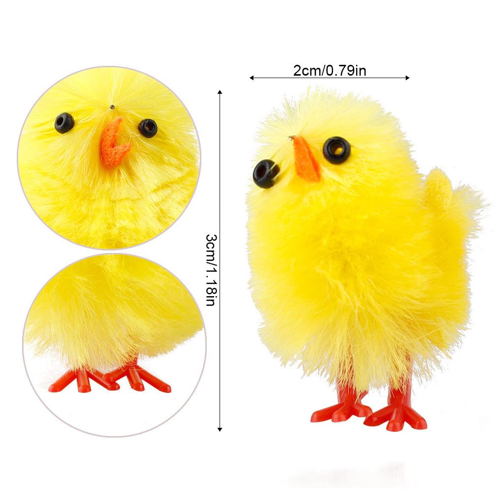 60 Pieces Easter Chick Mini Adorable Yellow Craft Portable Artificial Display Toys Gift Decoration Home Nursery Ornaments