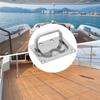 2-Pack Marine Grade 316 Stainless Steel Boat Pull Pan Lift Ring – Foldable Flush Deck Hatch Handle With Mounting Screws – 76x57mm, 9mm Thick