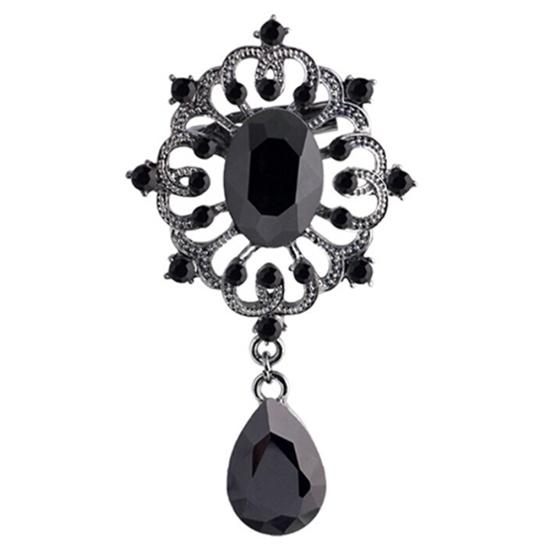 Women's Luxury Rhinestone Alloy Brooch Pin Large Waterdrop Pendent Party Jewelry