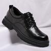 Men's Casual Business Derby Shoes Genuine Leather Men's Lace-up Thick Sole Heightened Shoes Men Trendy Wedding Party Shoe