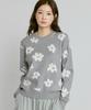 210EDIT Unisex Flower Jacquard Round Knit [Melan Grey]_Zg1Sw021