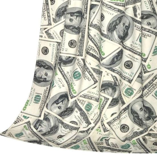 Creative U.S. Money Blanket, Single-Sided Thickened Polyester Throw Blanket, Soft Warm Nap Blanket for Sofa Bed Couch