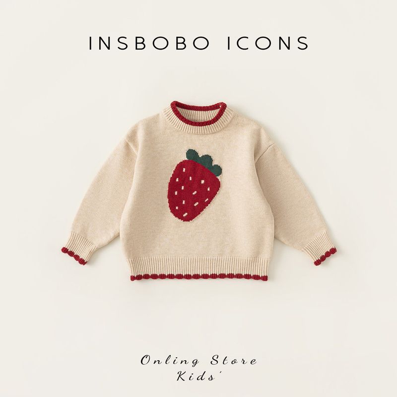 Girls  Sweater 2026 Spring New Style Children s Red First Birthday Outfit Baby Knitted Top Girls  Fashionable Children s Clothing Apricot color 100