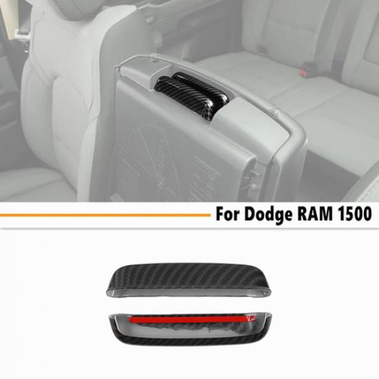 2PCS Car Armrest Box Switch Cover Trim For Dodge Ram 1500 -2025 Carbon Fiber