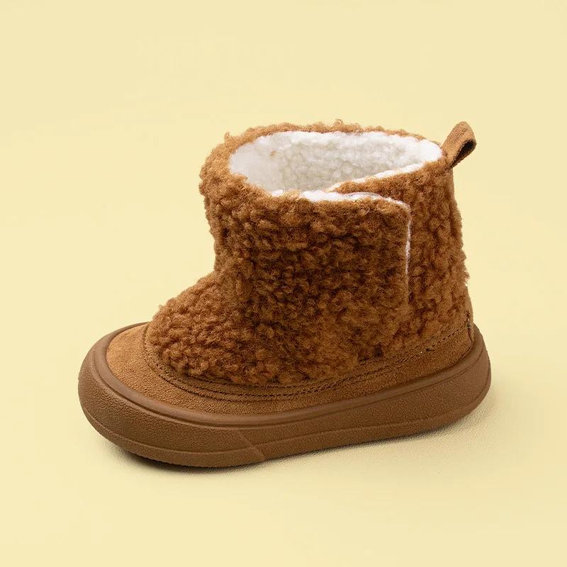 

Бархатные Теплые Детские Снежные Сапоги Модная Милая Детская Обувь для Девочки Мягкая Замшевая Детская Зимняя Обувь Ботинки на Платформе Botas Niña Zapatos 24insole15.9cm хаки