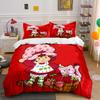 Mehrere Größen Emily E-Erdbeer-Print Weiche Bettbezug Kissenbezug Bettwäsche-Set Kinder Erwachsene Bequemes Bett-Set Einzelbett King Für Geschenke