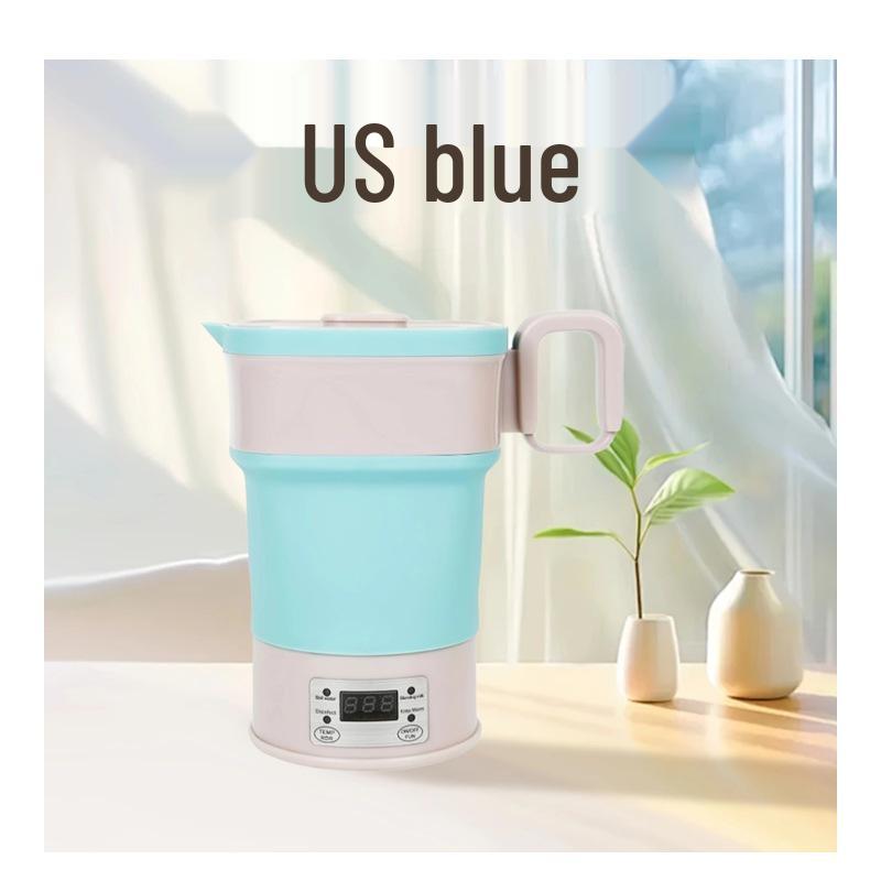 Portable Folding Silicone Electric Kettle with Touch Control and Global Voltage Adapter (110V-220V)