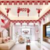 Bridal Chamber Decor Set: Wedding Double Happiness Ceiling & Floral Accents