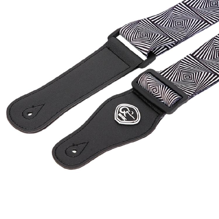 Practical Instrument Strap Polyester Texture Ergonomic for Guitar Bass Enhanced Width Design Detachable Pick Slot
