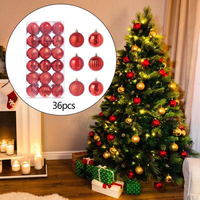36 Pieces Christmas Balls Decorations Shiny Tree Ornaments Pendants for
