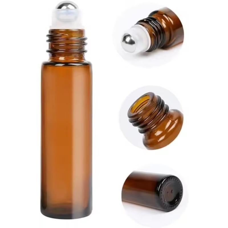 5ml Amber Glass Empty Roll on Bottles Refillable Sample Test Essential Oil Vials with Roller Ball Liquid Container 5ml