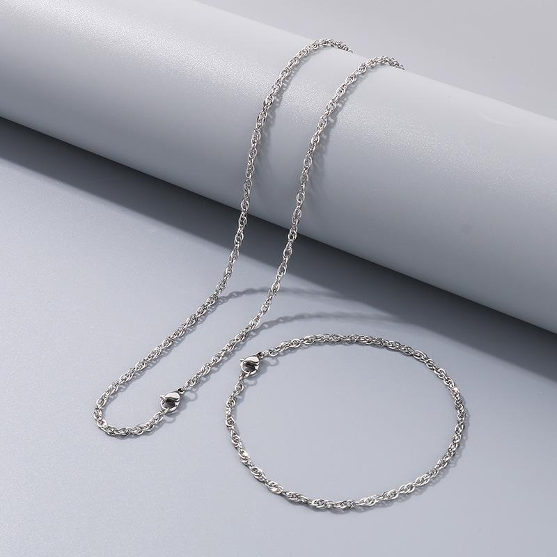 

Повсякденний простий ланцюжок, модний клубний багаторозмірний ланцюжок плетеного кручення, титанова сталь, чоловіче та жіноче намисто. necklace 50cm