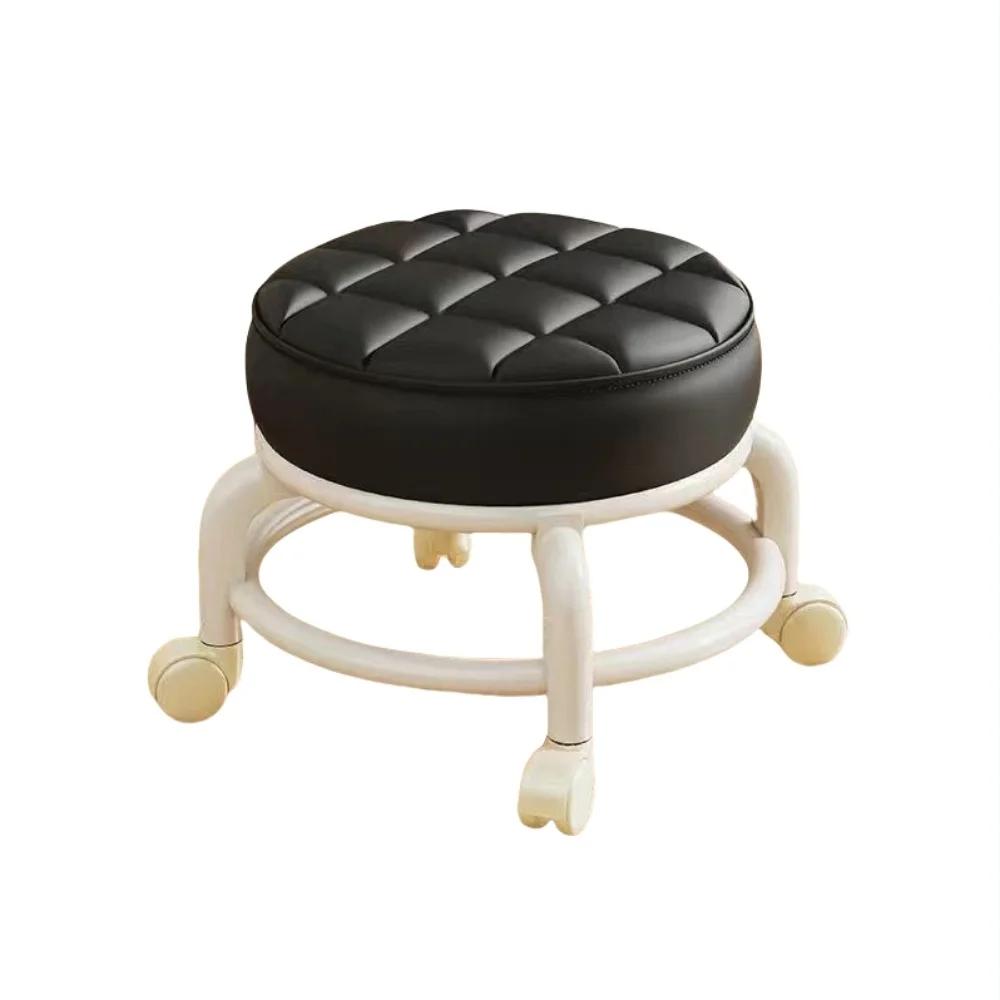 With Wheel Seat Sliding Wheel Low Stool Universal Wheel Small Stool Children Multi-Functional Shoe Changing Seat Round Stool