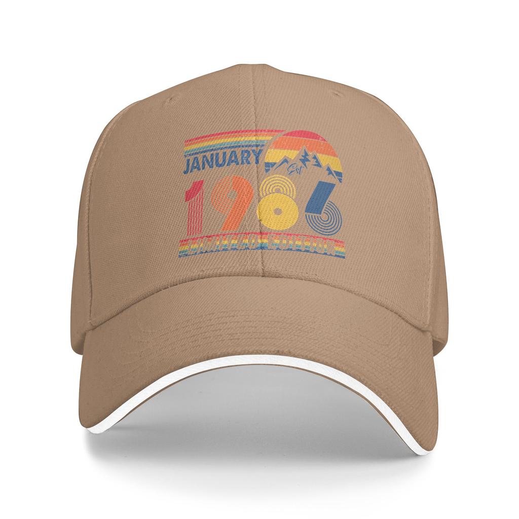 Summer Casual Baseball Cap Retro January 1986 Limited Edition 40 Year Old 40th Birthday Tennis Skate Trucker Hat For Couple