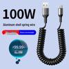 Huawei Honor Type-C Fast Charge Retractable Spring Cable for Car Interconnection