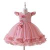 Sequined Princess Dress with Flutter Sleeves for Toddlers – Festive Puffy Tulle Skirt