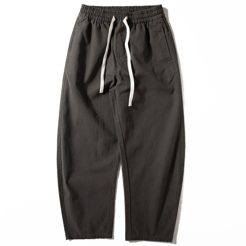 Men's Pants Autumn New Style Washed Pure Cotton Casual Pants with Drawstring Elastic Waist Versatile Loose Men's Trousers