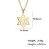 Dreamtimes Triple Spiral Triskelion Hexagram Necklace for Women Men Stainless Steel Pendant Star of David Je Jewelry Collar