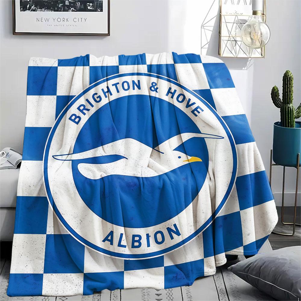 1PC Brighton & Hove Albion Patterned Flannel Blanket Suitable For All Seasons for Home Decor Warmth and Comfort Gifts Holiday Present