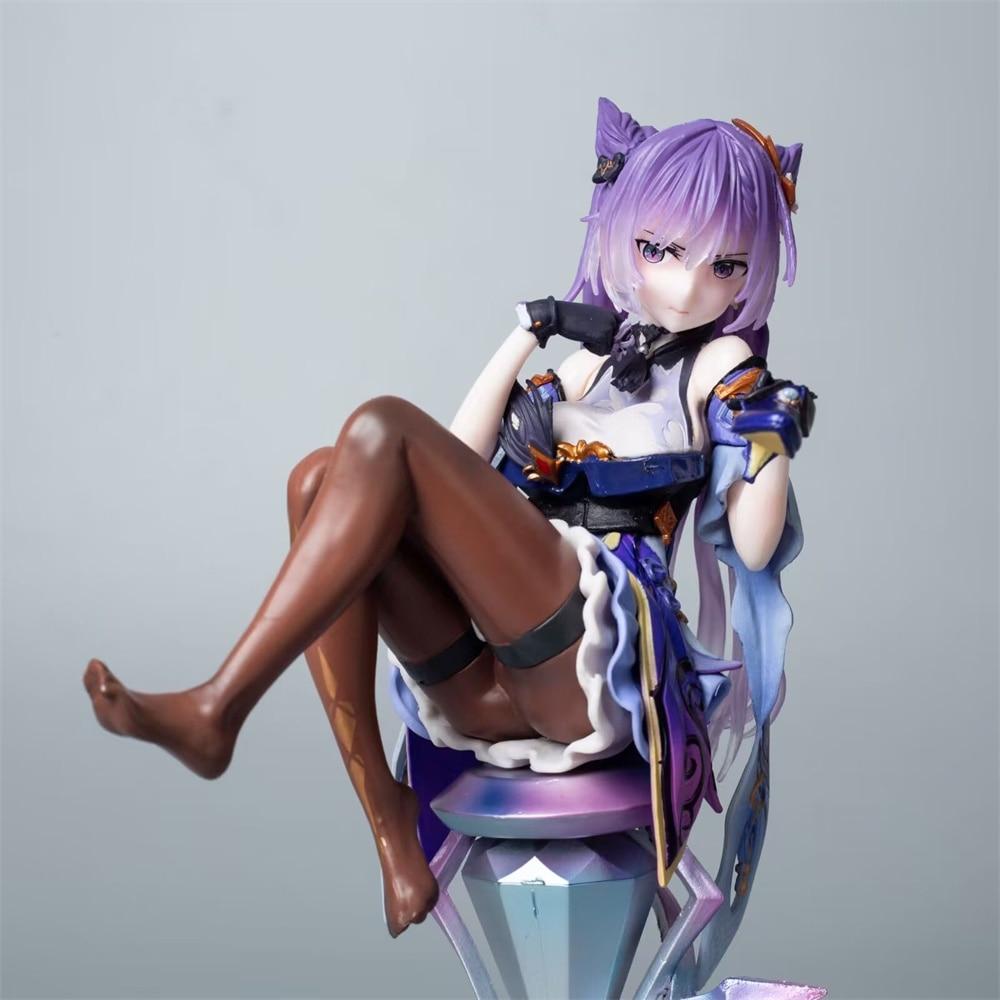 The First Beauty Of Teyvat Keqing 3d Figures Genshin Impact Figuras Kawaii Animation Girl Game 21cm Model Birthday Gift Toy