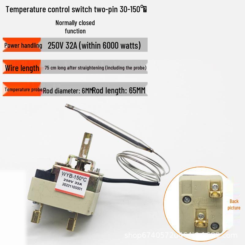 Adjustable Temperature Control Switch for Fryer, Oven, Kettle, Griddle & BBQ Thermostat