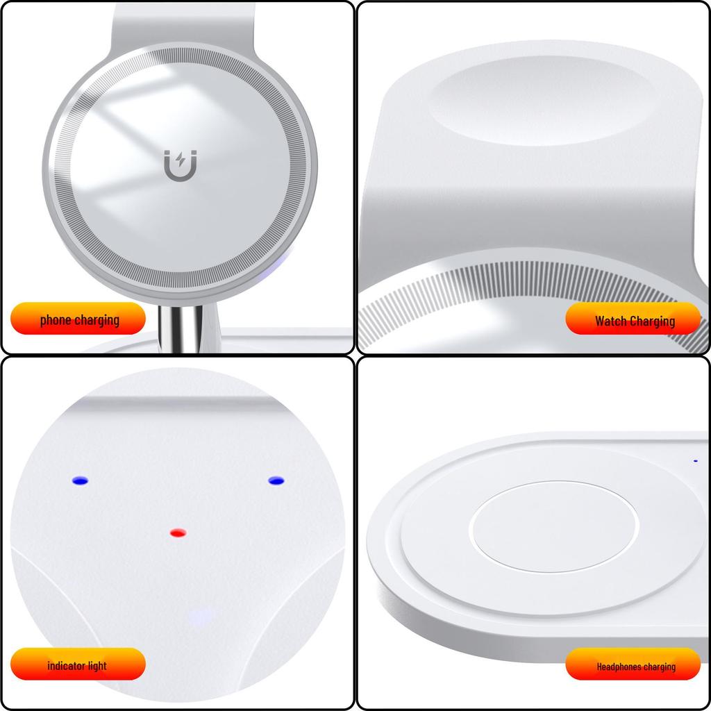 Magnetic 3-in-1 Wireless Charger for Apple Phone and Watch