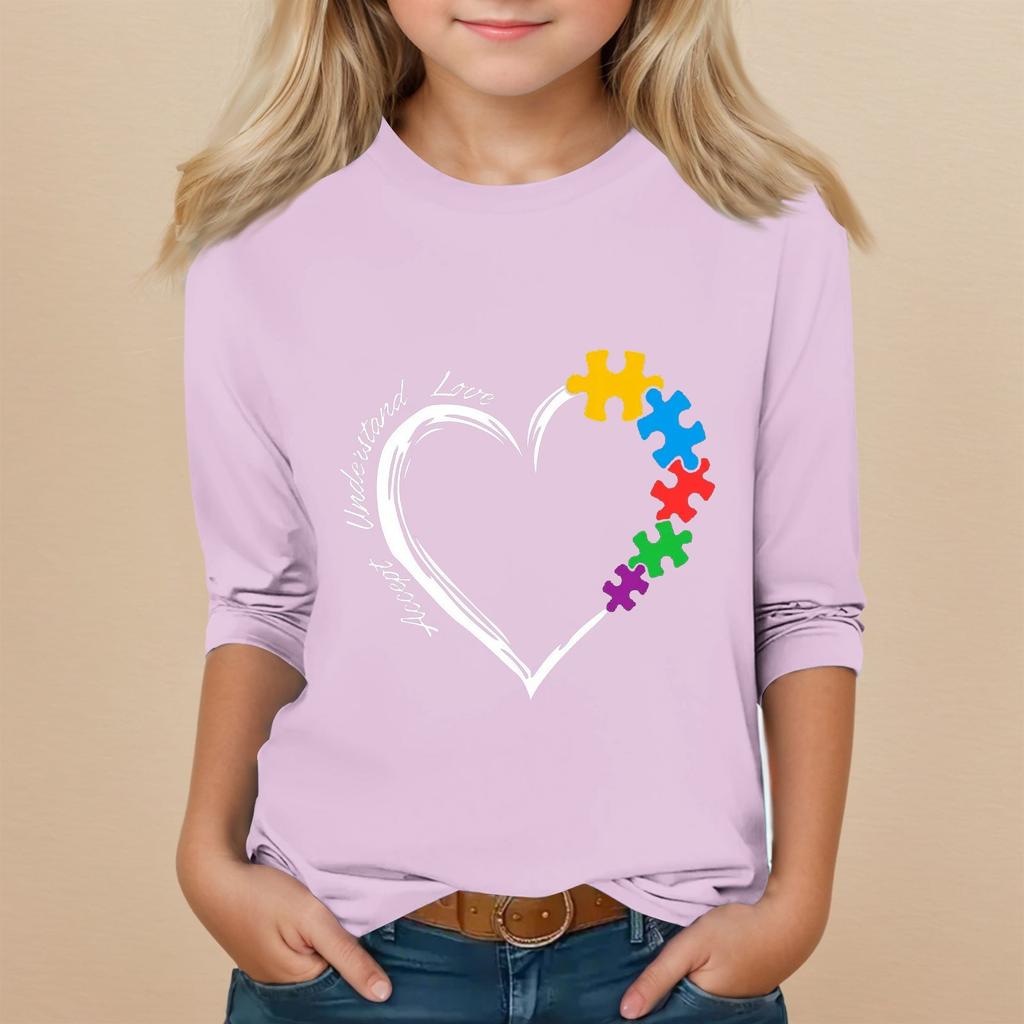 Kinder Siebenärmel Rundhals Oberteil Valentinstag Bedruckt Alltags Freizeit Oberteil