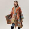Boho Knit Shawl Women Men Lightweight Wrap Warm Winter Cape With Tassel Fringe Acrylic Wool Blend Geometric