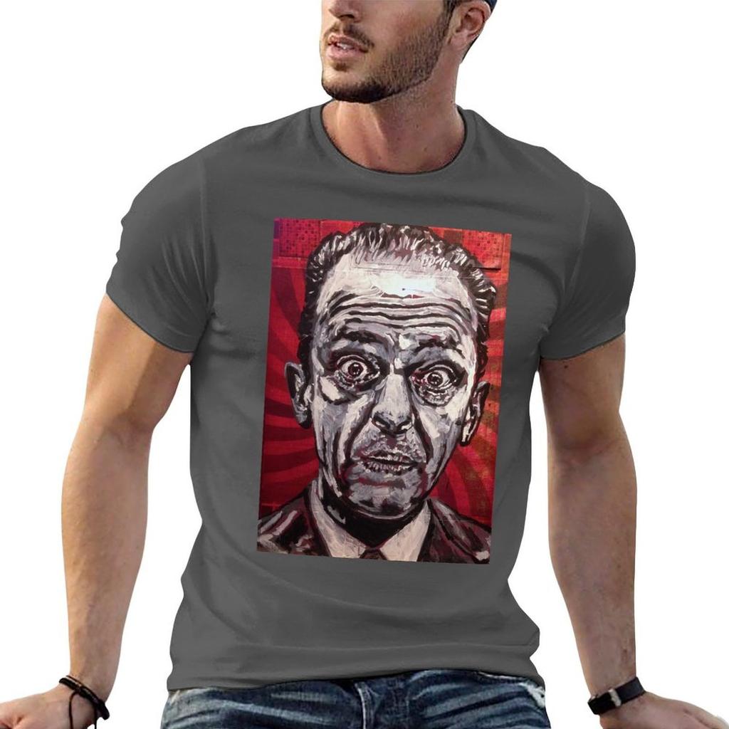 Unisexs Premium Solid Cotton Luxury Tee Don Knotts Portrait Graphic Print