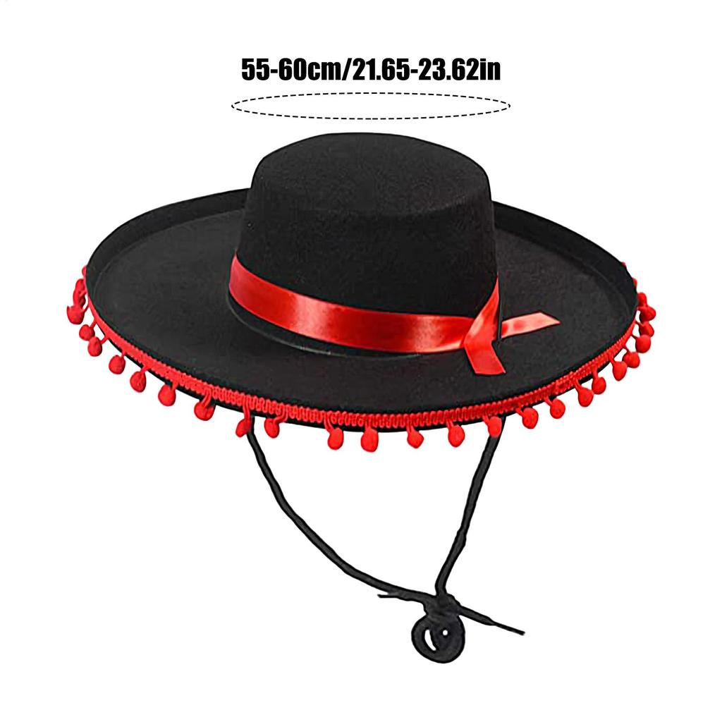 Mexican Sombrero Dress Up America Sombrero Hat for Adults Wide Brim Cosplay Costume Large Flamenco Outfit Accessories for Men