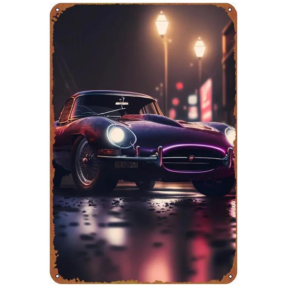 Vintage Car Metal Tin Signs Benz Mustang Posters Plate Wall Decor for Garage Bars Man Cave Cafe Clubs Retro Posters Plaque