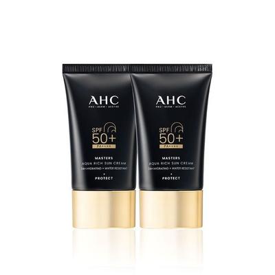 AHC Masters Aqua Rich Sun Cream SPF50+ PA++++ 50ml × 2