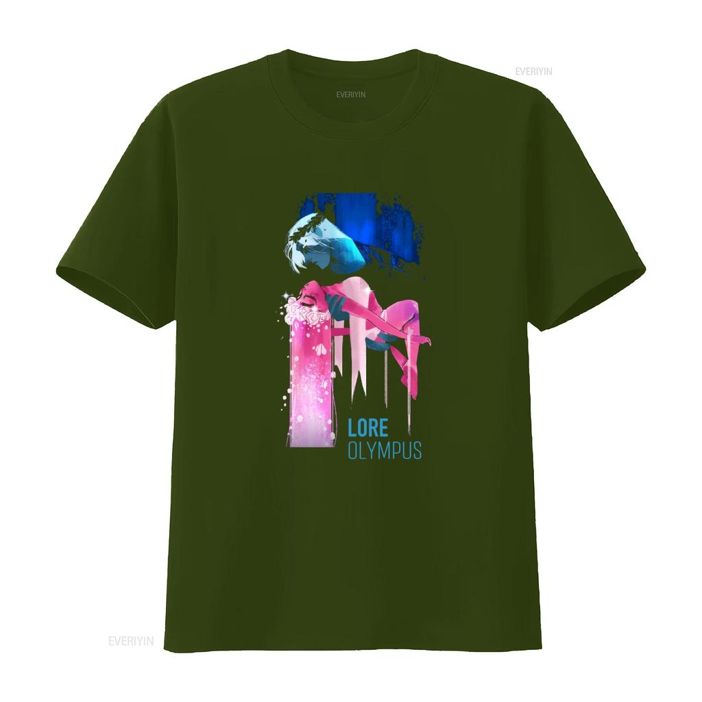 AOL Lore Olympus Hades Persephone Print Boyfriend Fit Girls T Shirt vintage Washed designer clothes graphic Comfortable