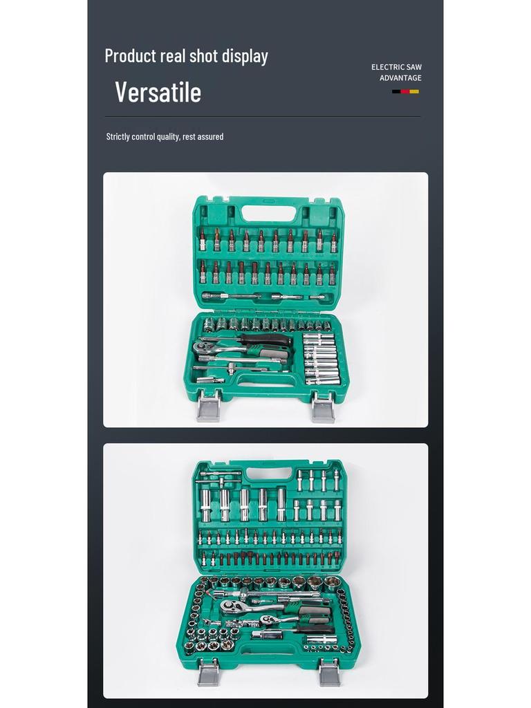 53-teiliges Multifunktionales Ratschenschlüssel- & Steckschlüsselset - Chrom-Vanadium-Stahl für Haushalt & Autoreparatur
