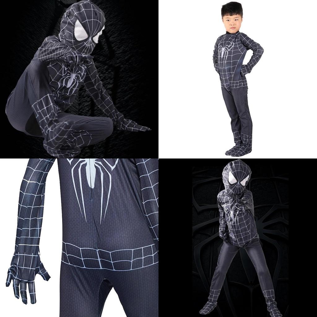 Premium Black Spider-man Costume With Breathable Fabric And Perfect Stitches For All Ages
