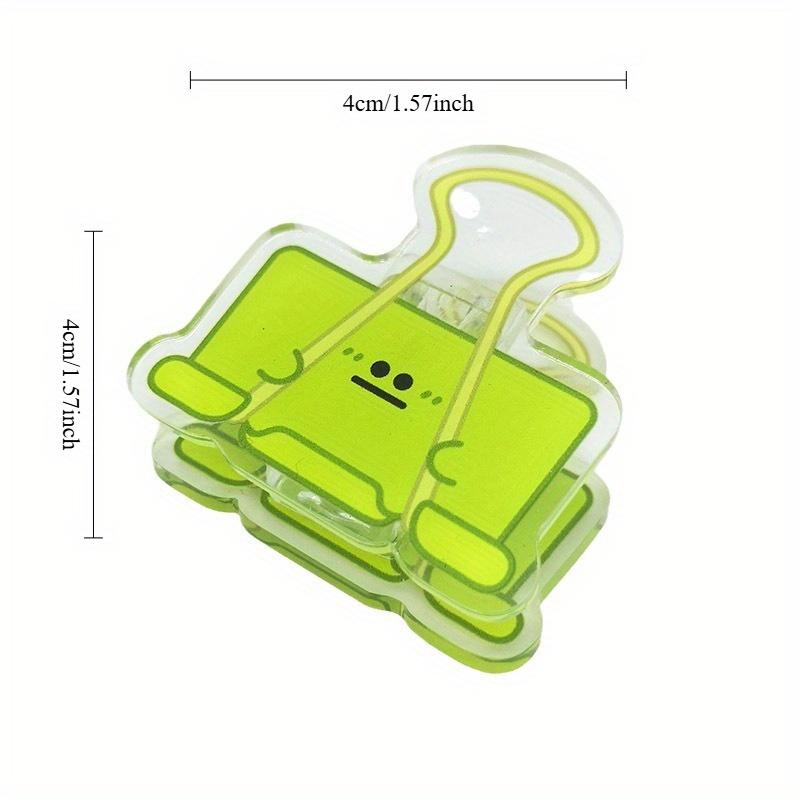 5pcs Color Cartoon Acrylic Tail Clip, Office Stationery, Document Ticket Clip, Manual Ledger Clip,Easy To Carry,Clipped Anywhere