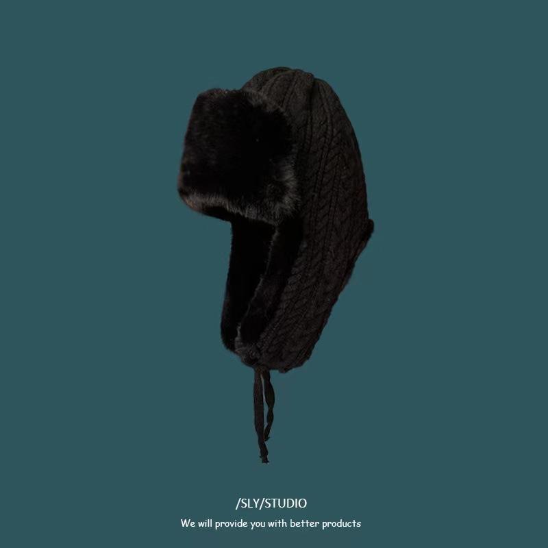 

Женская шерстяная шапка Leefeng для женщин на зиму, утолщенная и теплая шапка с защитой ушей, дизайн с завязками, ветрозащитная шапка, шапка для головы, шапка от холода M（56-58cm）