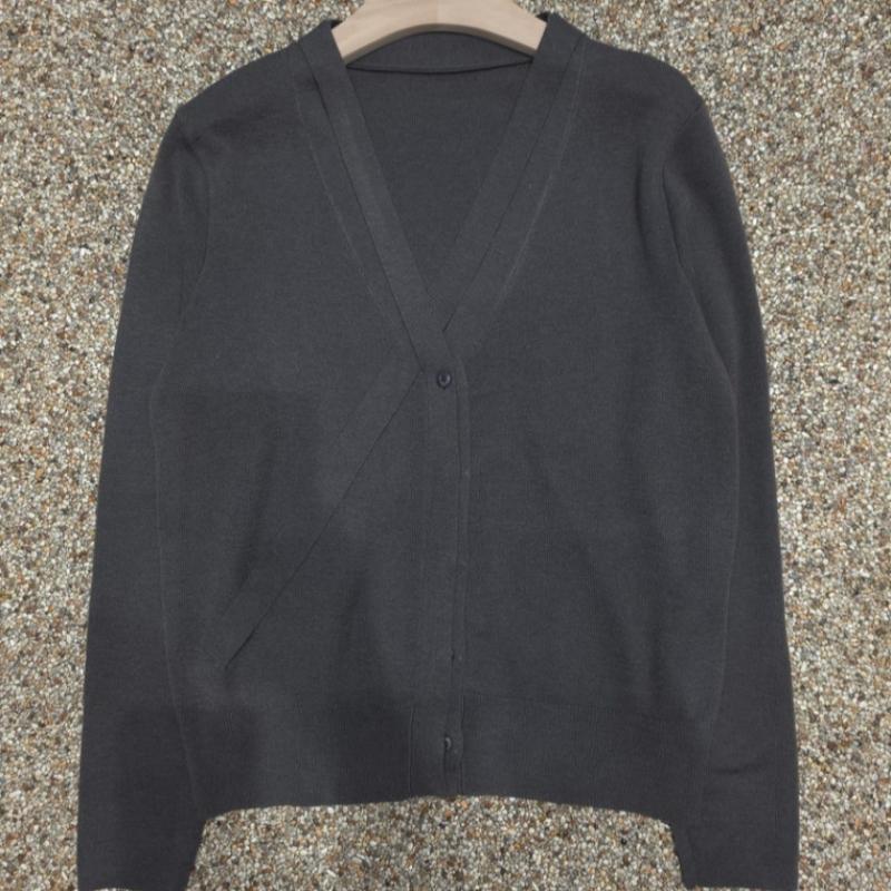 Shop   Women S Y Button Dbl Hem lS Knit Cardigan Charcoal 21dS Wcd260097