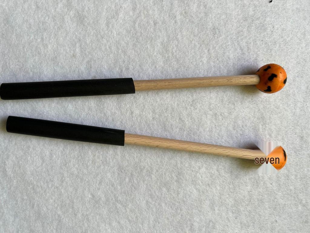 Ethereal Drumsticks Set: Anti-slip Wooden Handle with Rubber Hammer Head - 2 Pieces