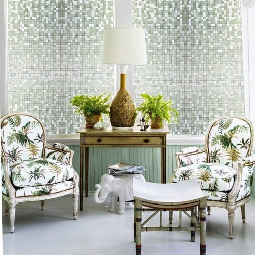 DUOFIRE 3D Privacy Screen, Window Film, Typhoon Protection, Shatterproof, Heat-Insulating, Blackout, UV Protection, Water-Repairable, Mosaic 014 (0.3m