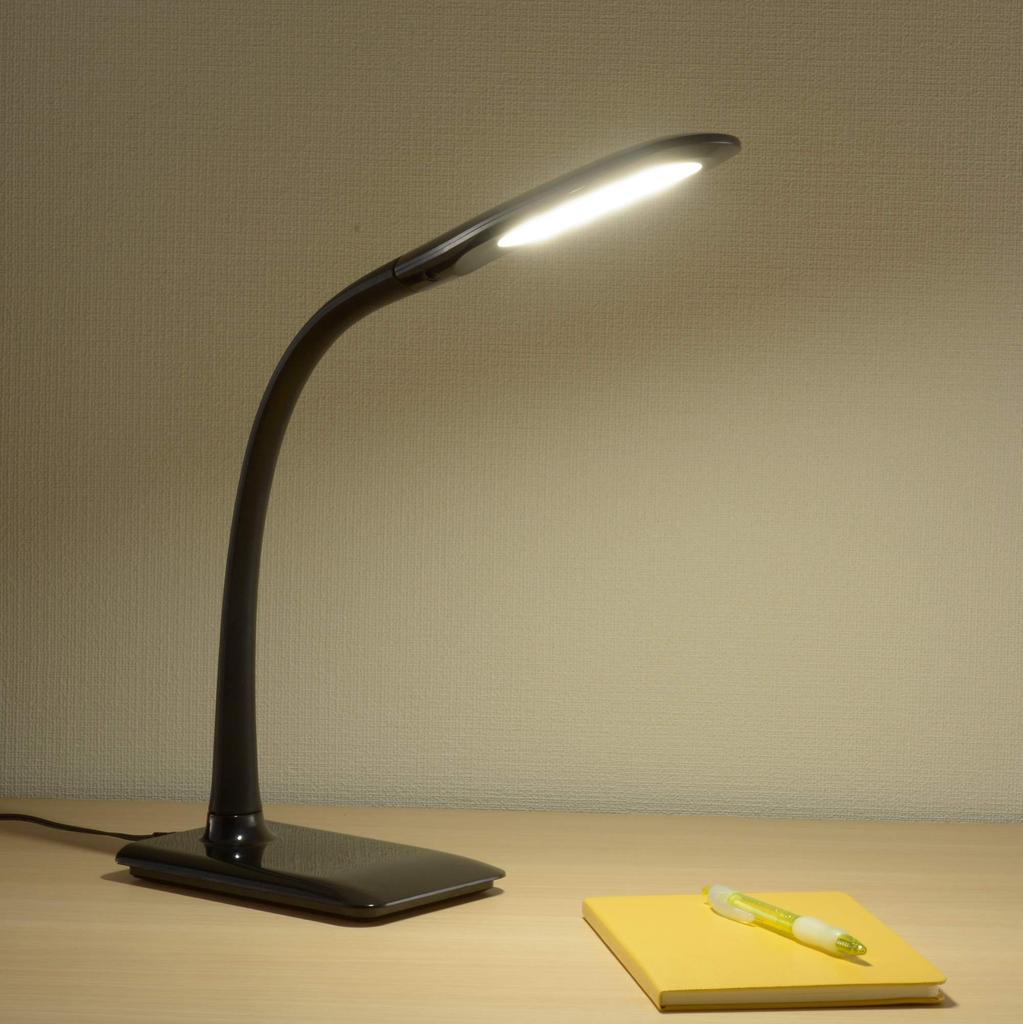 OHM Electric LED Desk Lamp, 3-Level Dimming, Black, DS-LS16MUGH-K, 06-3708
