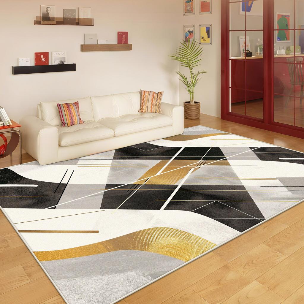 Nordic Geometric Style Living Room Carpet Light Luxury Decoration Bedroom Cloakroom Soft Mat Lounge Washable Antiskid Home Rug