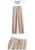 Women's High-Waist Wool Wide-Leg Pants - Autumn/Winter Floor-Length Knitted Casual Trousers