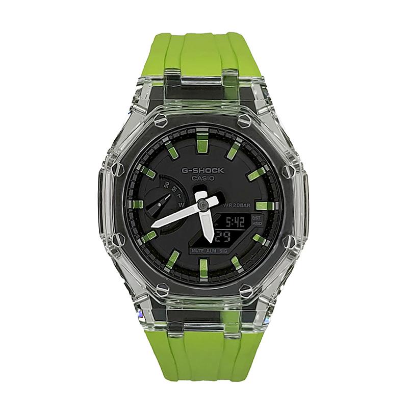 CASIO Men Liquid Crystal/Analog Dual Display Series 44mm Black Watch GA-2100-1A-