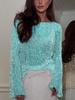 Manufacturer 2026 Loose Sexy Spice Girl Wool Sequined Top Long Sleeve Hollow Pullover Knitted Sweater