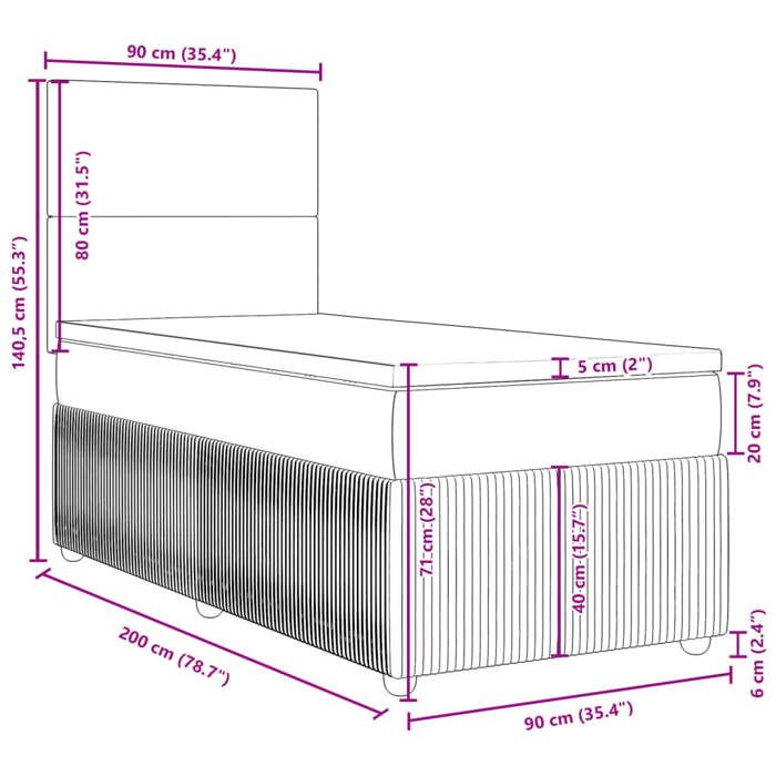 VidaXL Slatted Bed Base with Mattress Dark Brown 90x200 Cm 3291935