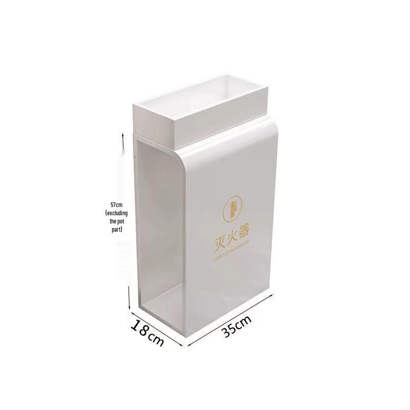 Stojan na hasicí přístroj s úložným prostorem a bezpečnostním krytem pro práškové hasicí přístroje