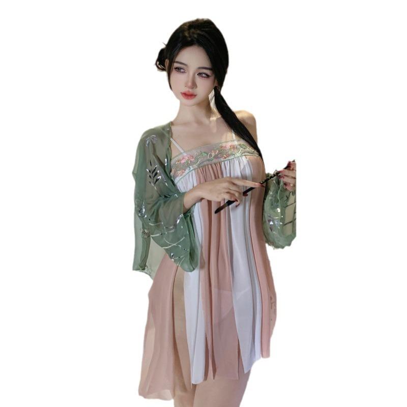 Sexy underwear uniform pure want to wear sleeves tube top antique sexy uniform hot perspective hanfu belly pocket