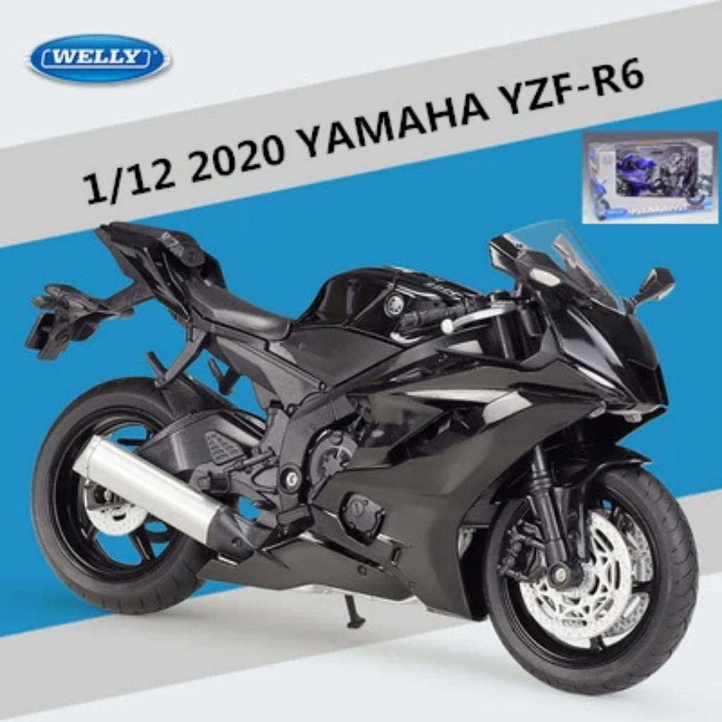 Welly 1/12 Yamaha YZF-R6 Alloy Racing Motorcycle Model Diecast Metal Street Sports Motorbike Model Collection Childrens Toy Gift