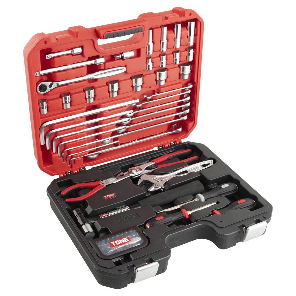 TONE K600 Kombinationswerkzeugsatz Set, 9,5 mm (3/8 ") Antrieb, Rot, 63-teilig